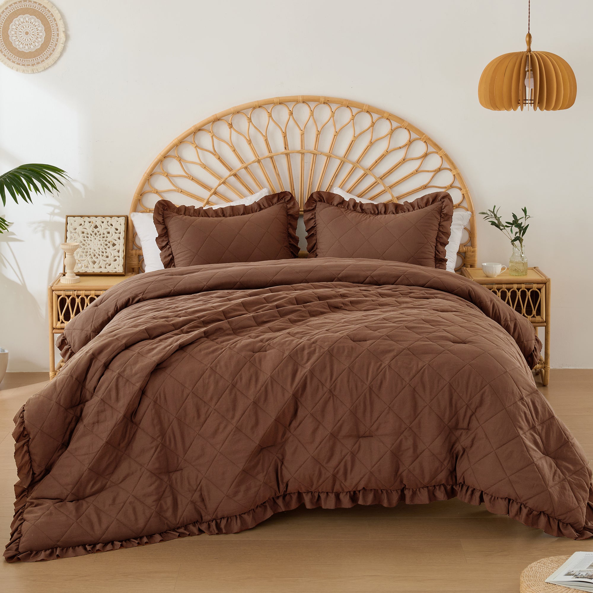 Ruffled Quilted Microfiber Comforter