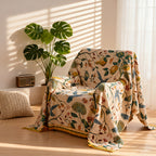 Cotton Floral Boho Throw Blanket