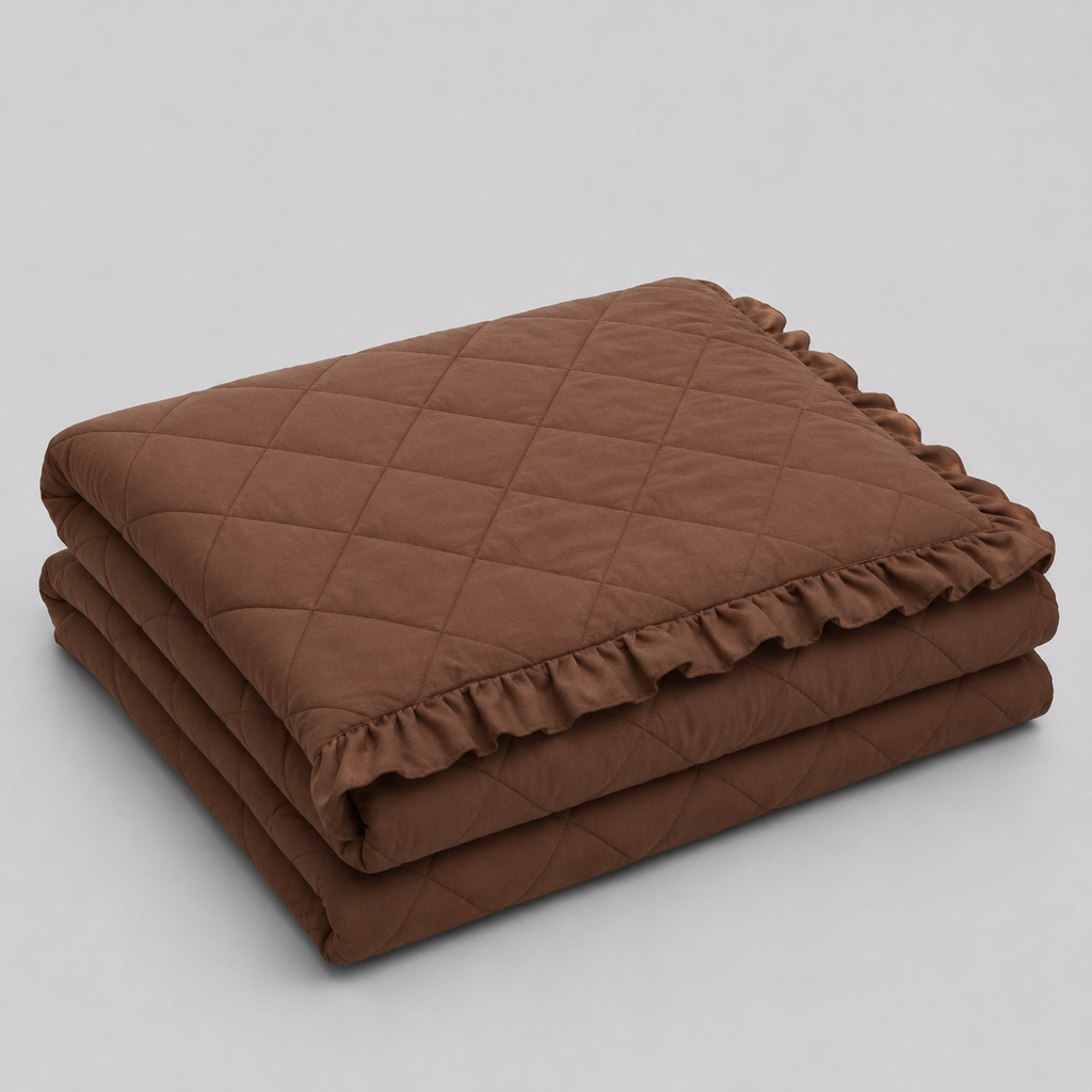 Ruffled Quilted Microfiber Comforter