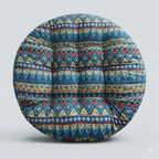Boho Print Cotton Round Pillow - Set of 2