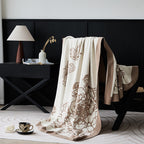 Knitted Cotton Floral Blanket
