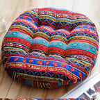 Boho Print Cotton Round Pillow - Set of 2