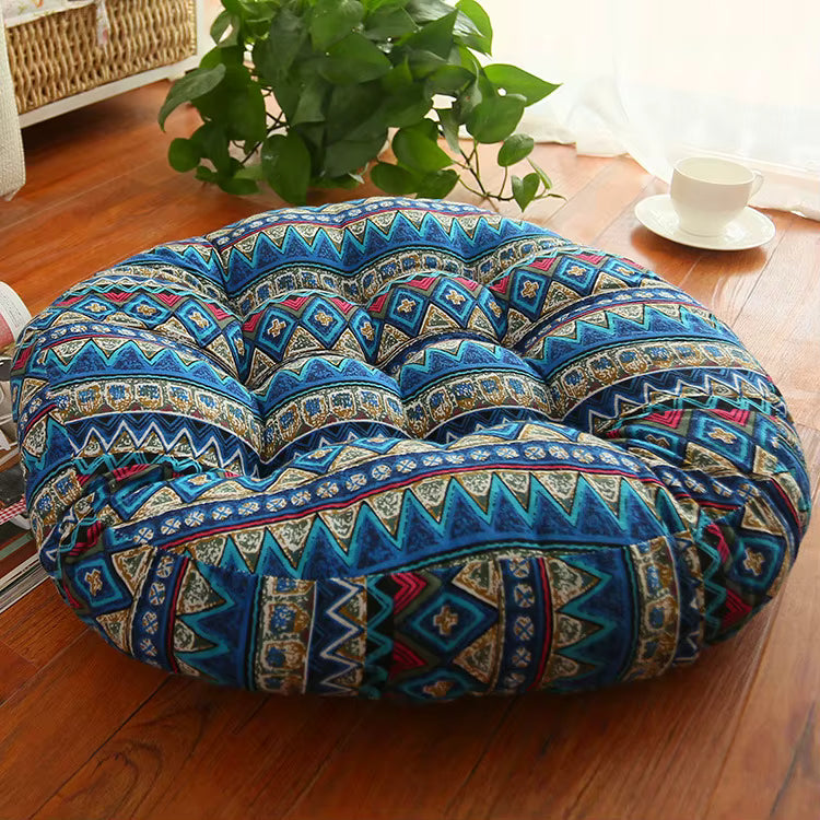 Boho Print Cotton Round Pillow - Set of 2