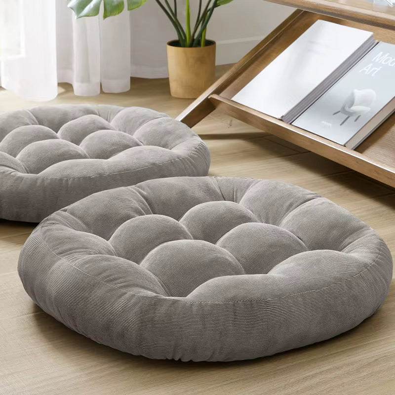 Tufted Corduroy Round Cushion - Set of 2