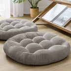 Tufted Corduroy Round Cushion - Set of 2
