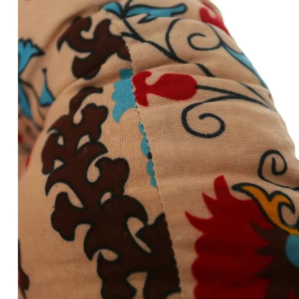 Boho Print Cotton Round Pillow - Set of 2