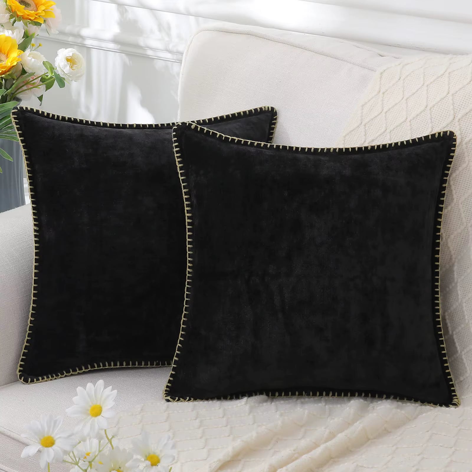 Soft Chenille Cushion Cover - Set of 2