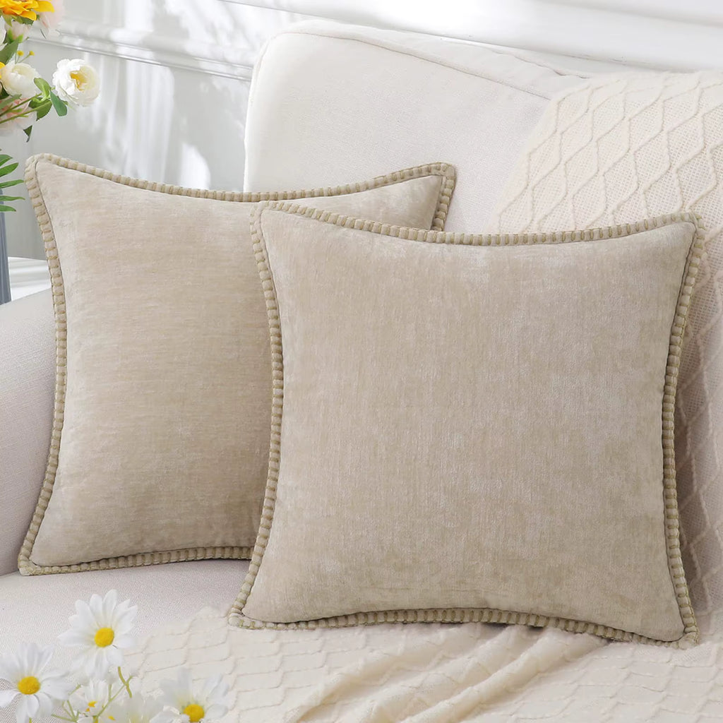 Soft Chenille Cushion Cover - Set of 2