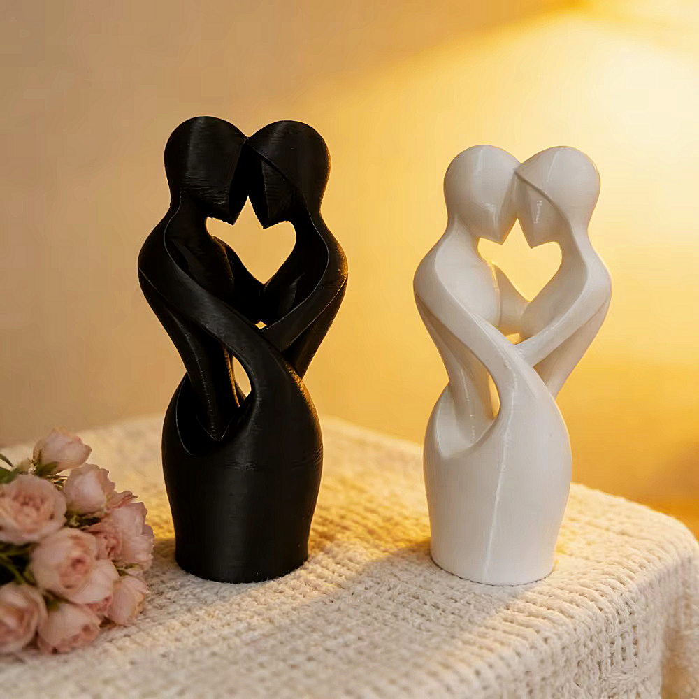 Connected Hearts Couple Sculpture
