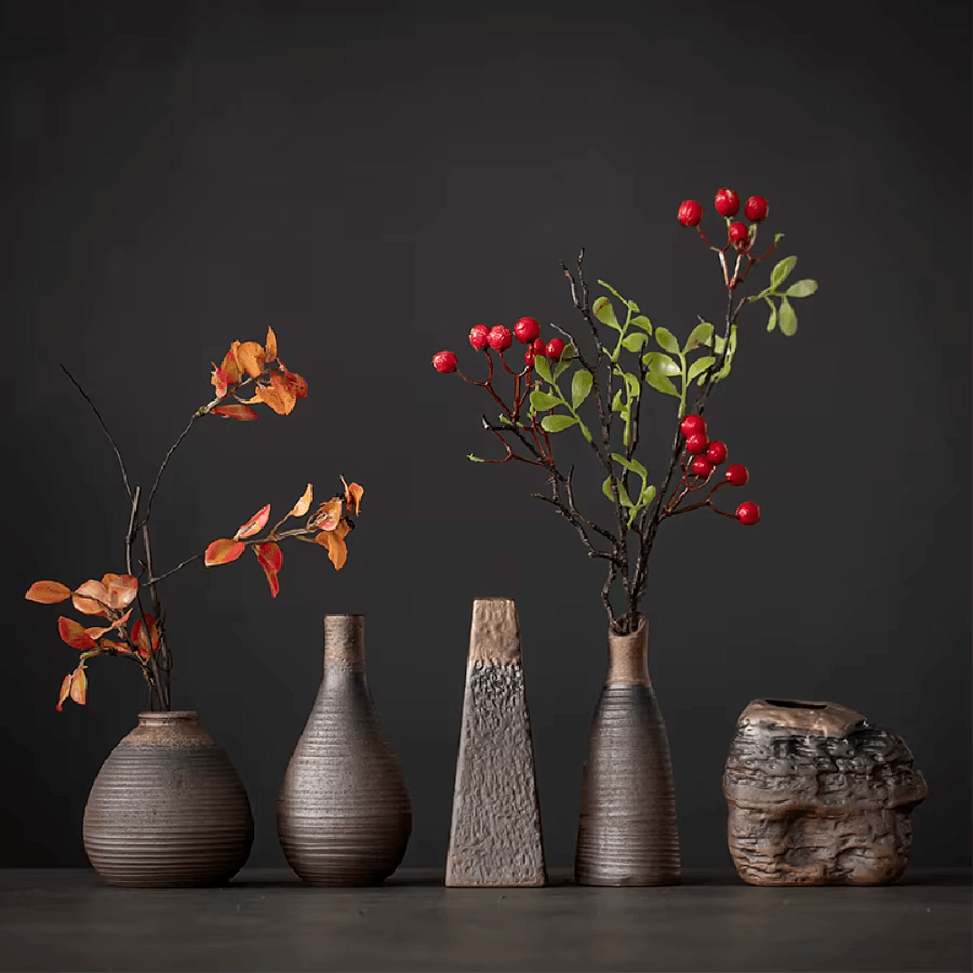 Textured Ceramic Vase Set
