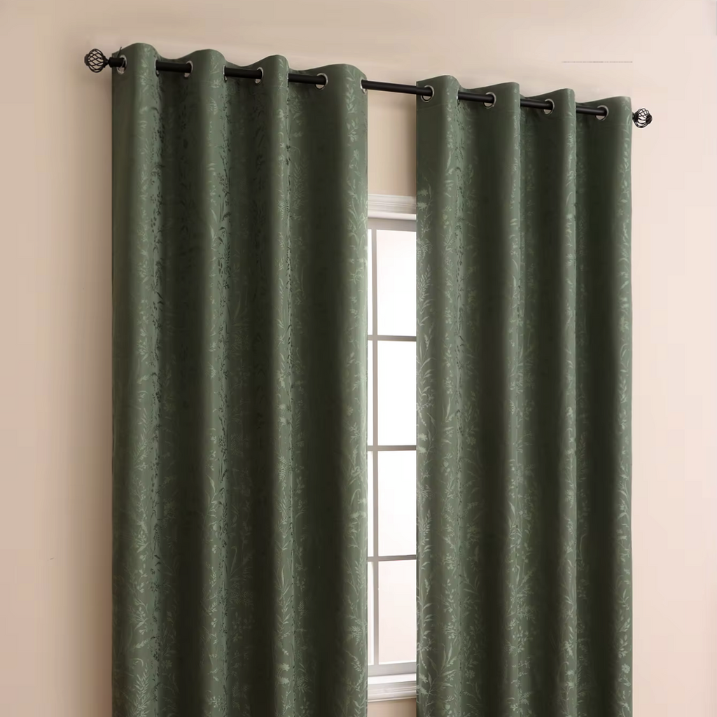 Green Grass Pattern Blackout Curtain