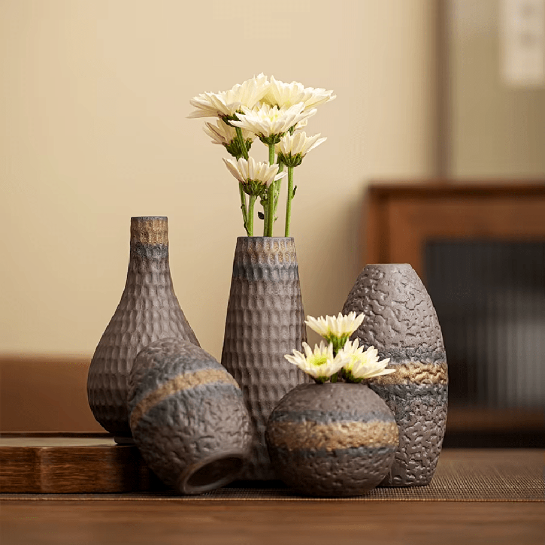 Hand-Textured Ceramic Vases