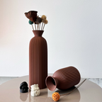 Ribbed Bottle Shape Vase