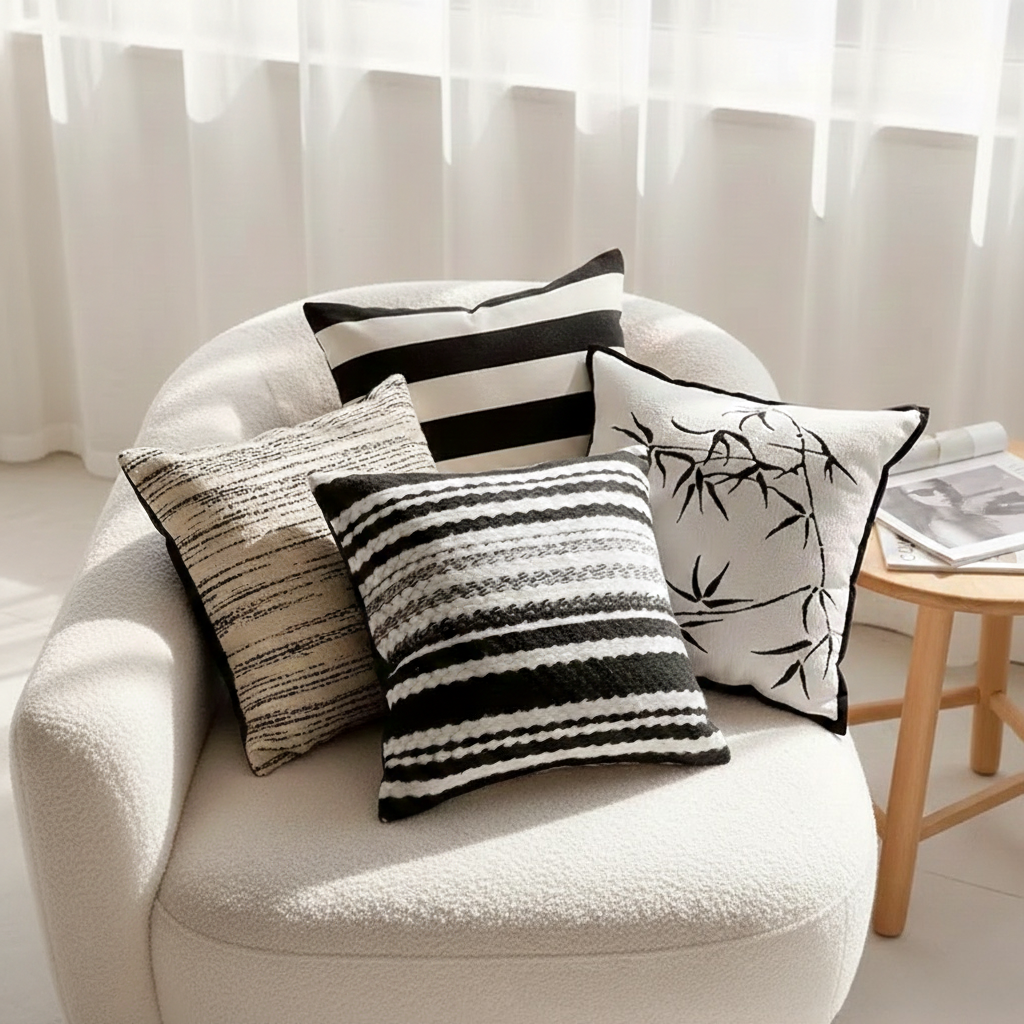 Embroidered Cotton Cushion Cover - Set of 4