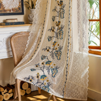 Sheer Floral Embroidered Curtain
