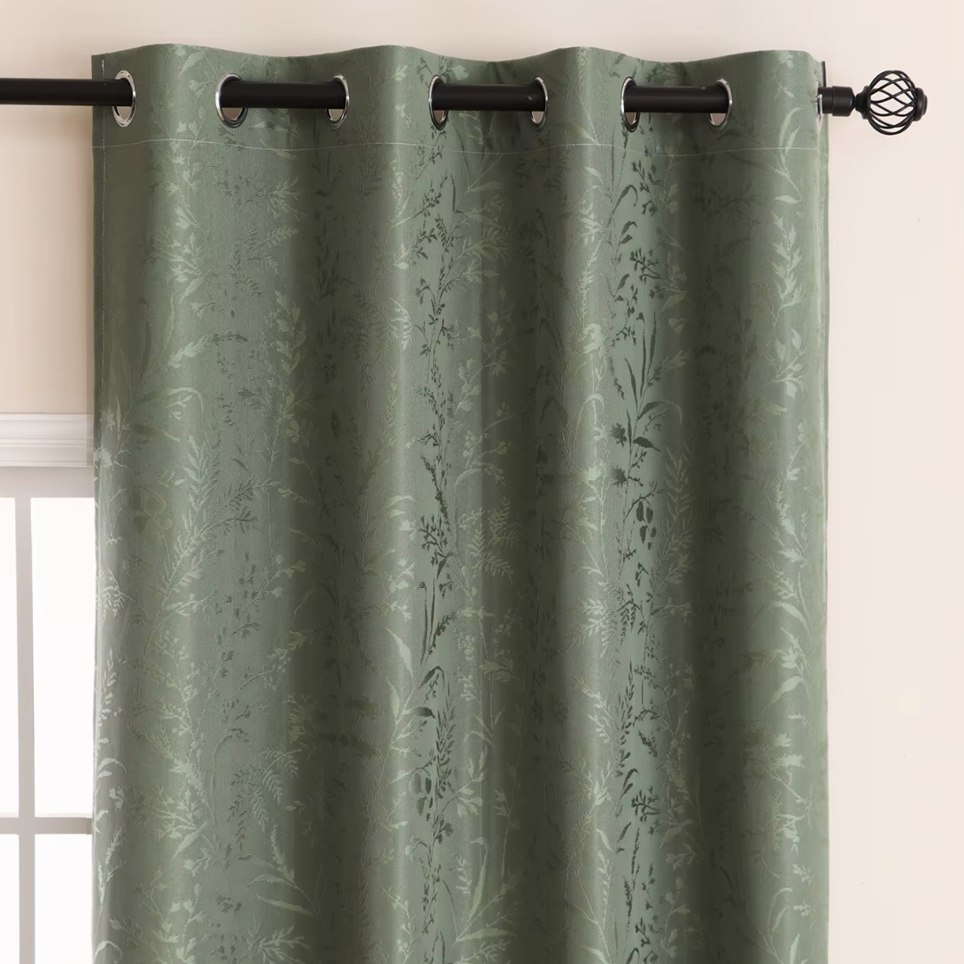 Green Grass Pattern Blackout Curtain