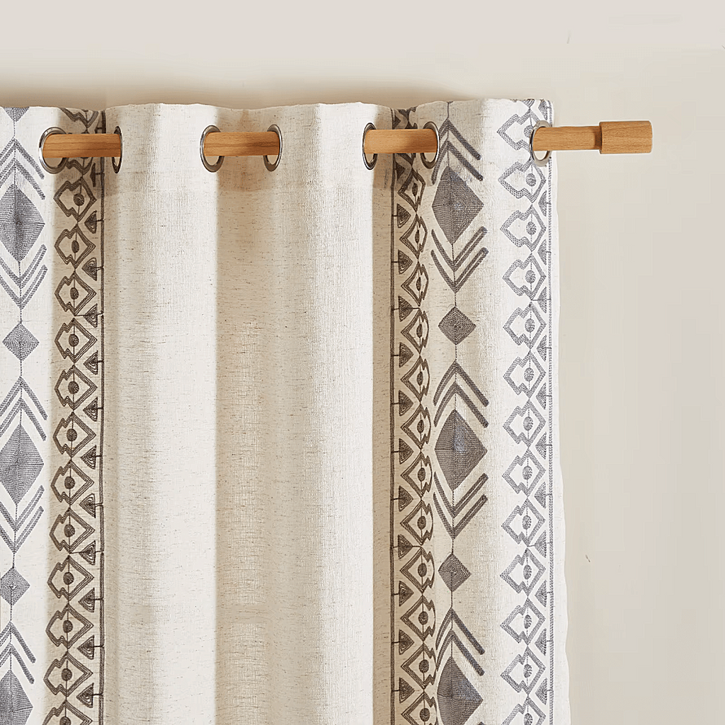 Linen Boho Curtain Panels