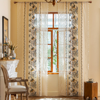 Sheer Floral Embroidered Curtain