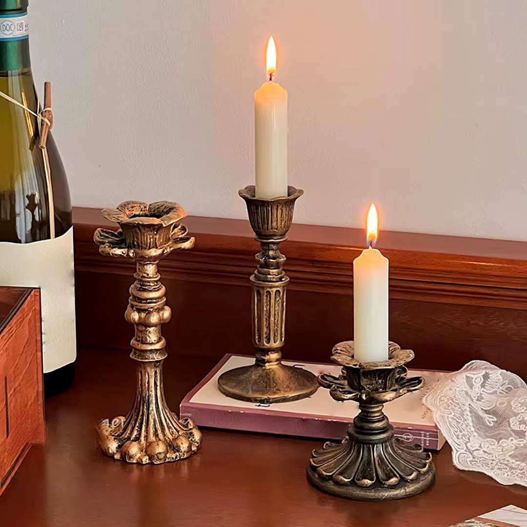 Bronze Resin Taper Candle Holder