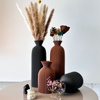 Ribbed Bottle Shape Vase