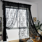 Floral Embroidered Lace Curtains