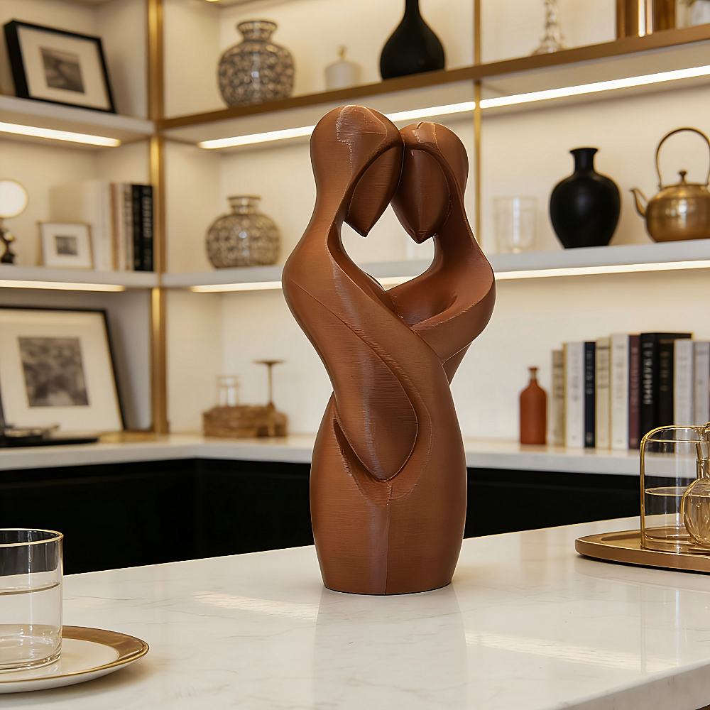 Connected Hearts Couple Sculpture