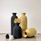 Ribbed Bottle Shape Vase