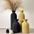 Ribbed Bottle Shape Vase