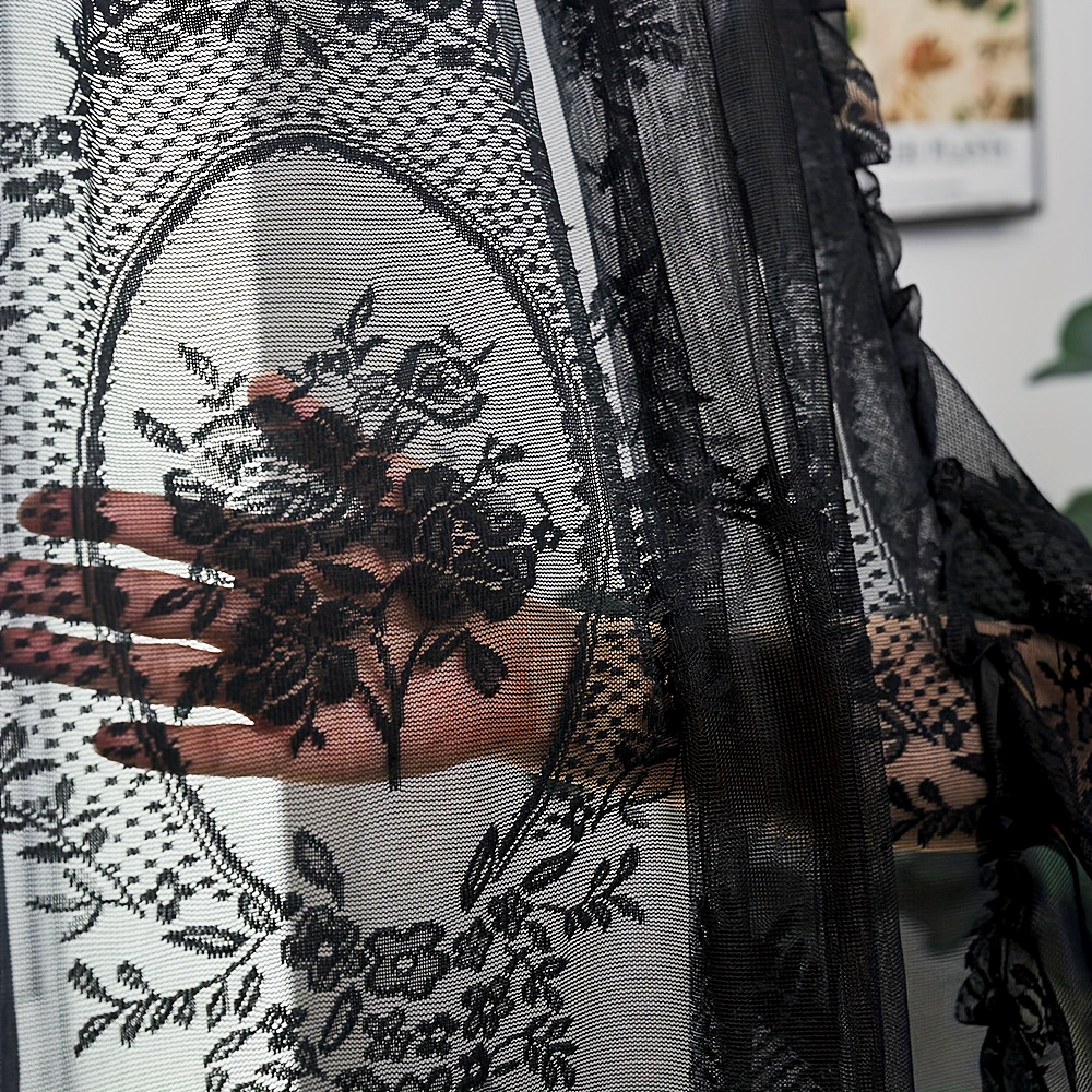 Floral Embroidered Lace Curtains