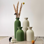 Ribbed Bottle Shape Vase