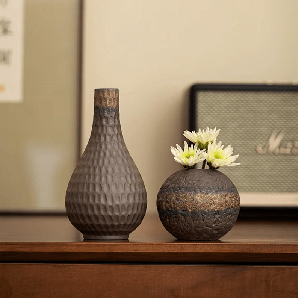 Hand-Textured Ceramic Vases