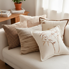 Embroidered Cotton Cushion Cover - Set of 4