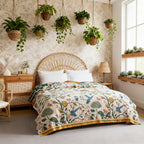 Cotton Floral Boho Throw Blanket