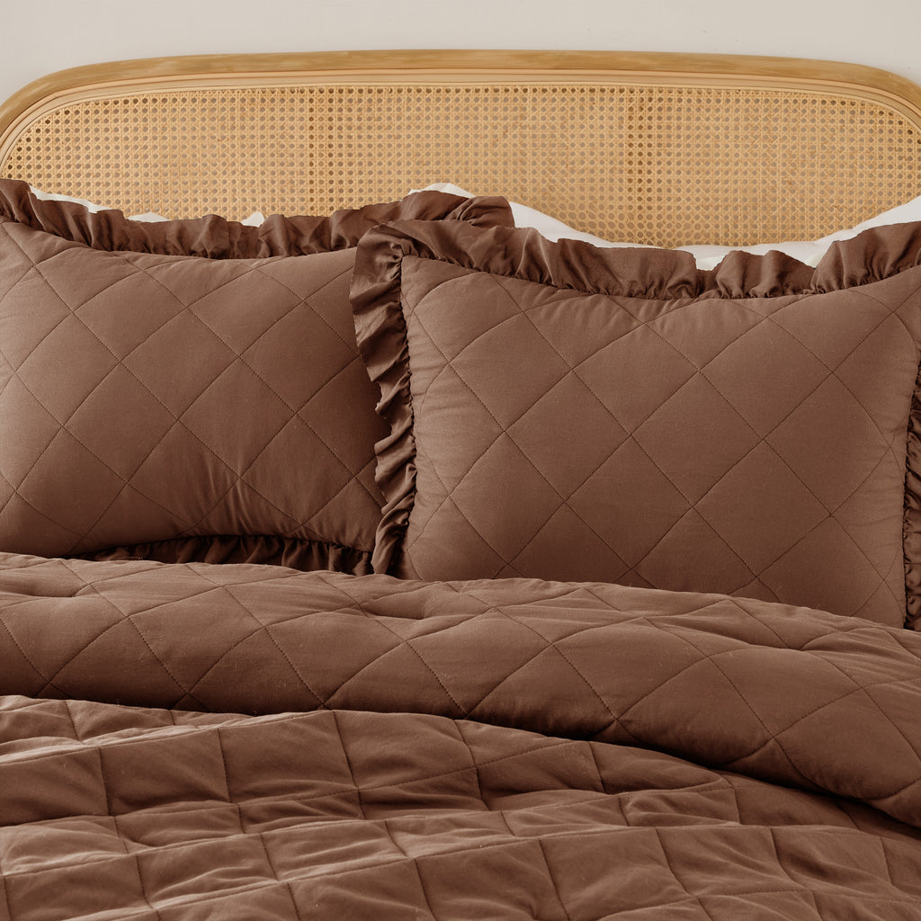 Ruffled Quilted Microfiber Comforter