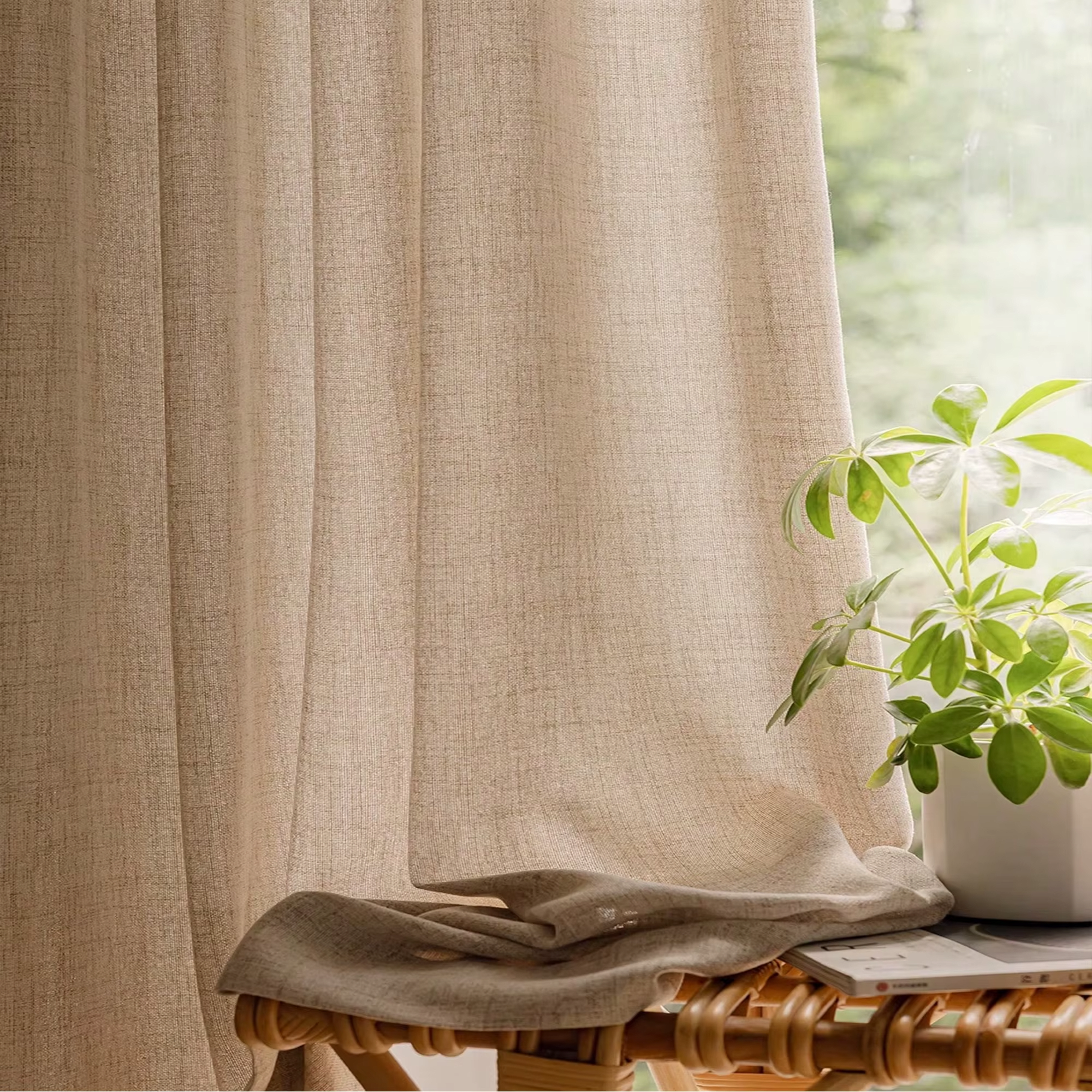 Breathable Linen Blackout Curtain