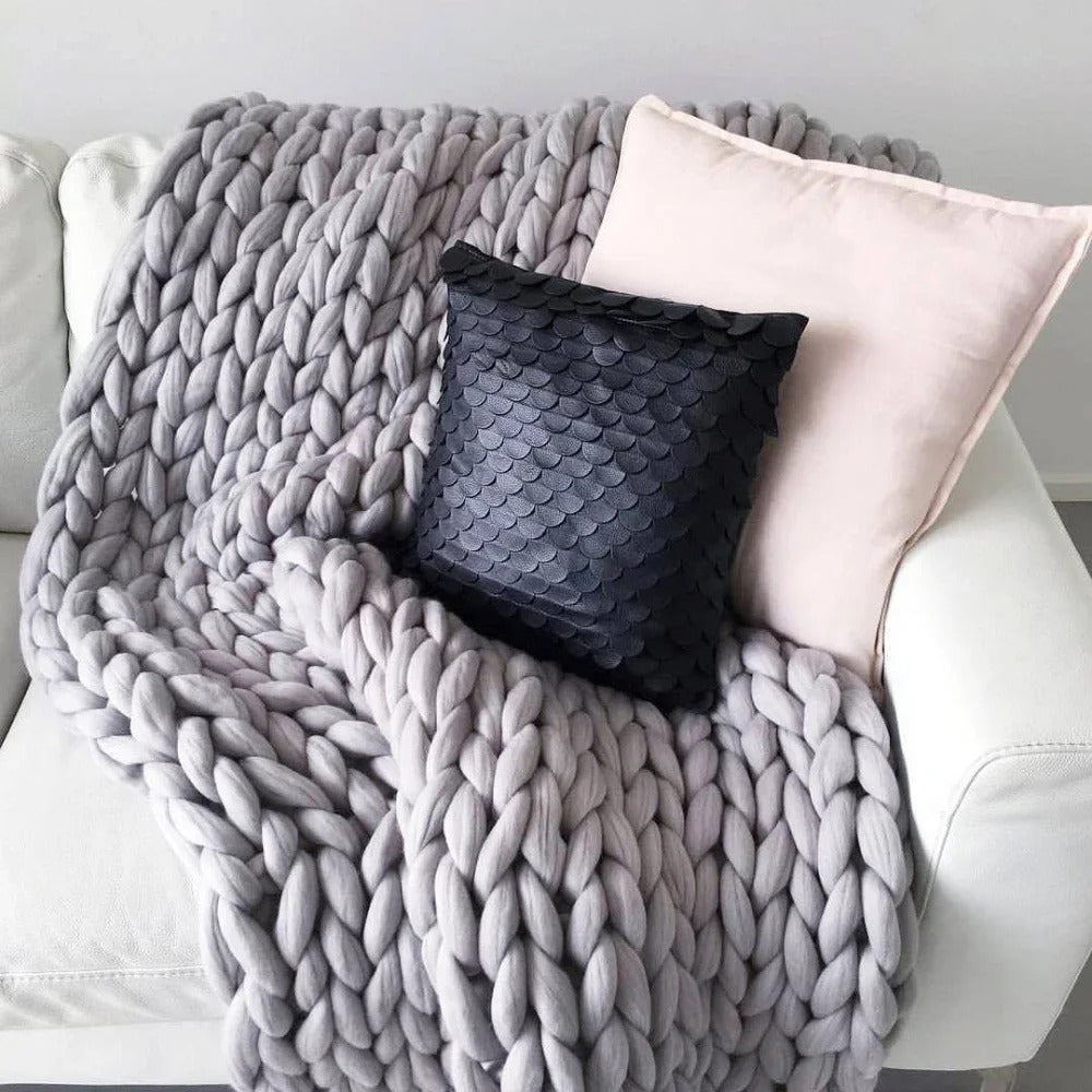 Handwoven Wool Knitted Blanket